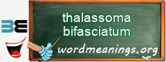 WordMeaning blackboard for thalassoma bifasciatum